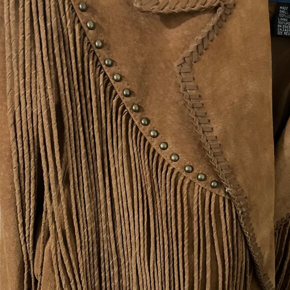 Cripple Creek Roan Leather Fringe Jacket with Studded Pockets & Lapel, NWT - Picture 3 of 10